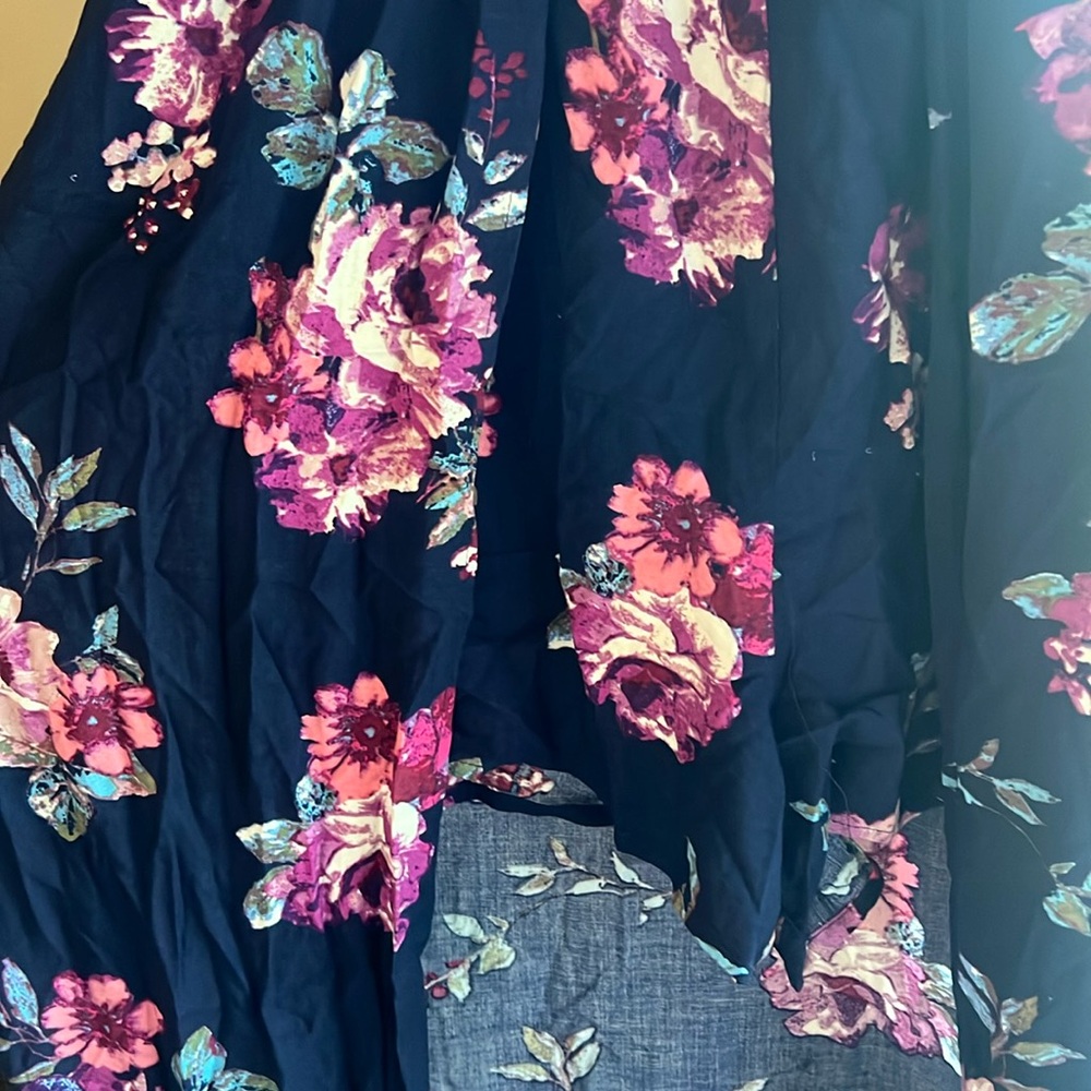 Blue floral dress with shorts